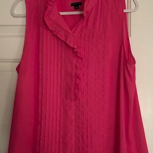 Ann Taylor Vibrant Pink Ruffle Blouse